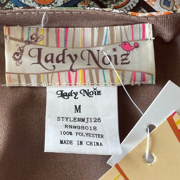 Lady Noiz Multicolor Moroccan Print Asymmetric Hem Tunic MED Hippie Boho Trippy - Picture 8 of 8